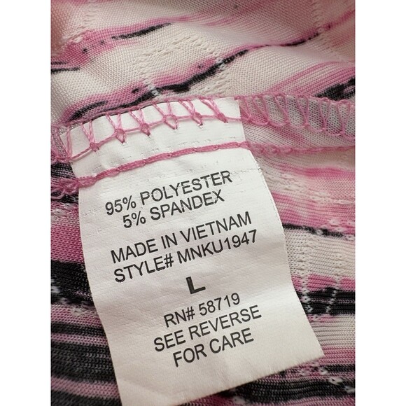 Ligias Pink NewYork Collection Macys Stretch Abstract Print Keyhole Women Blouse - Picture 2 of 8